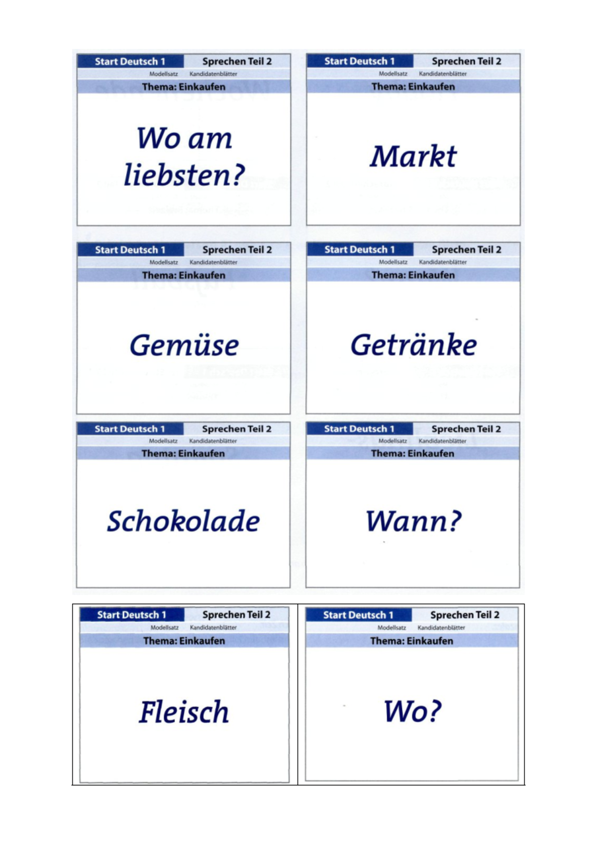 Start Deutsch 1 Sprechen Teil 2: Modellsatz und Übungssätze - Studocu