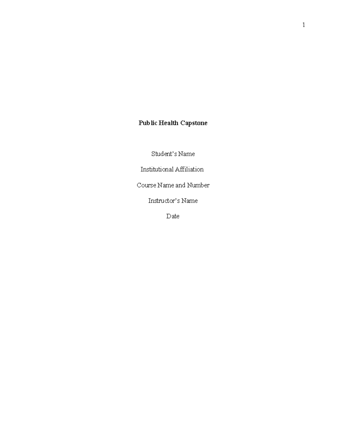 Public Health Capstone on Type 2 Diabetes in Minority Communities - Studocu