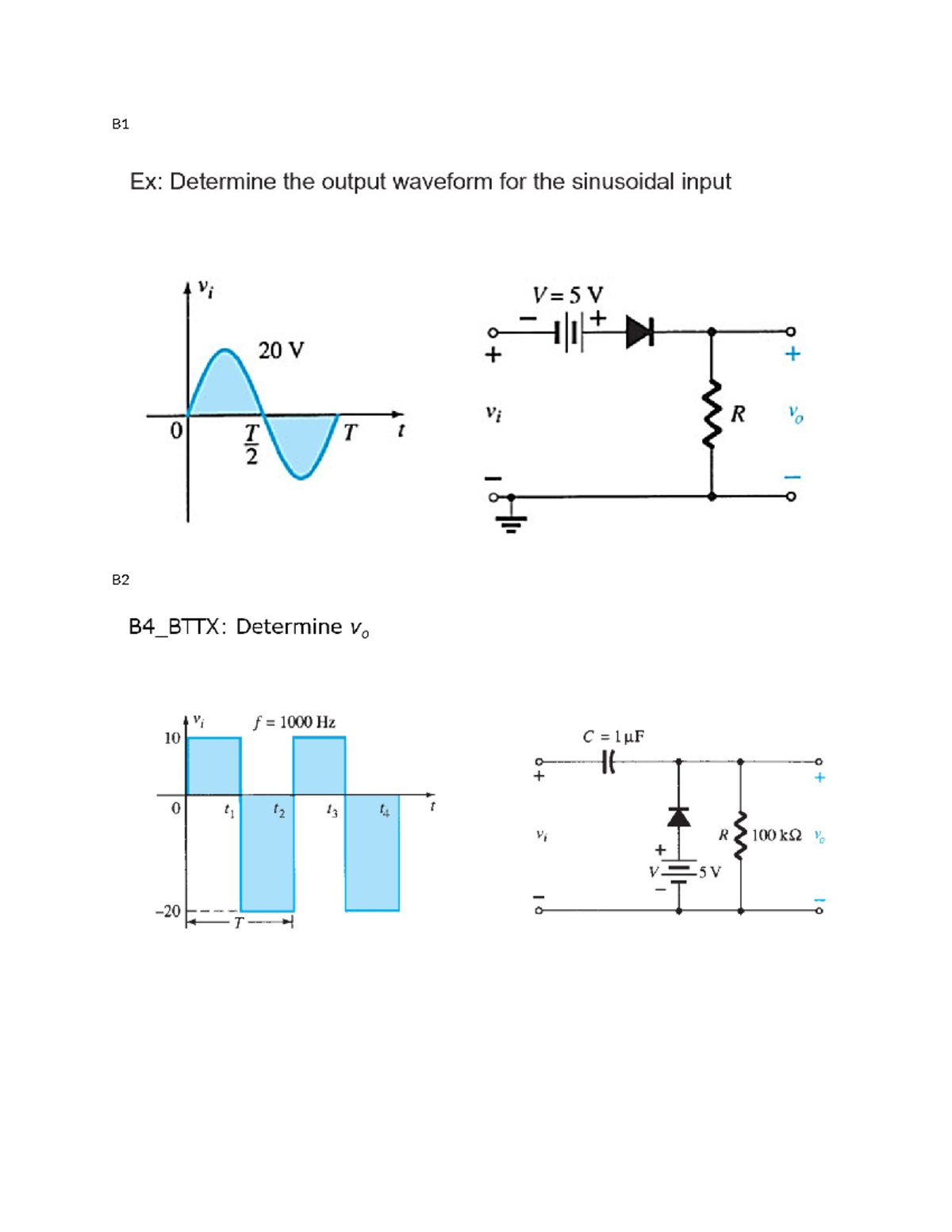 B4 Quiz: Output Waveform Analysis for Sinusoidal Input Vi - Studocu