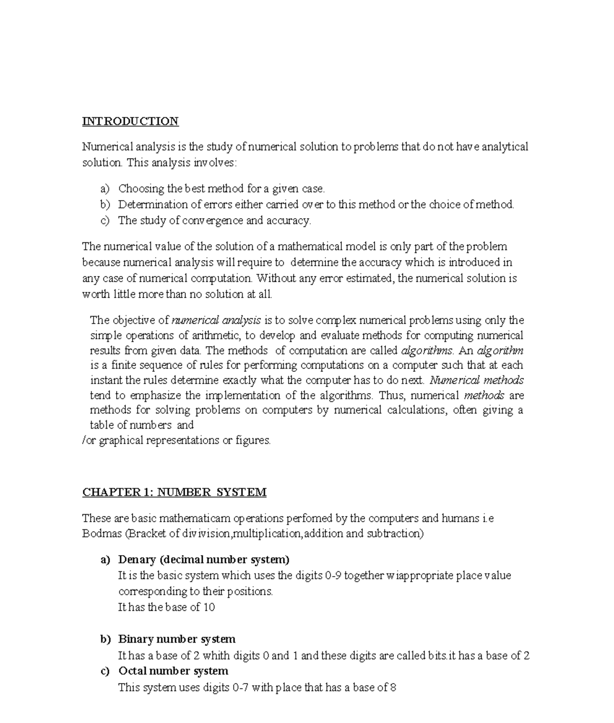Math 326 Introduction: Numerical Analysis Notes and Concepts - Studocu