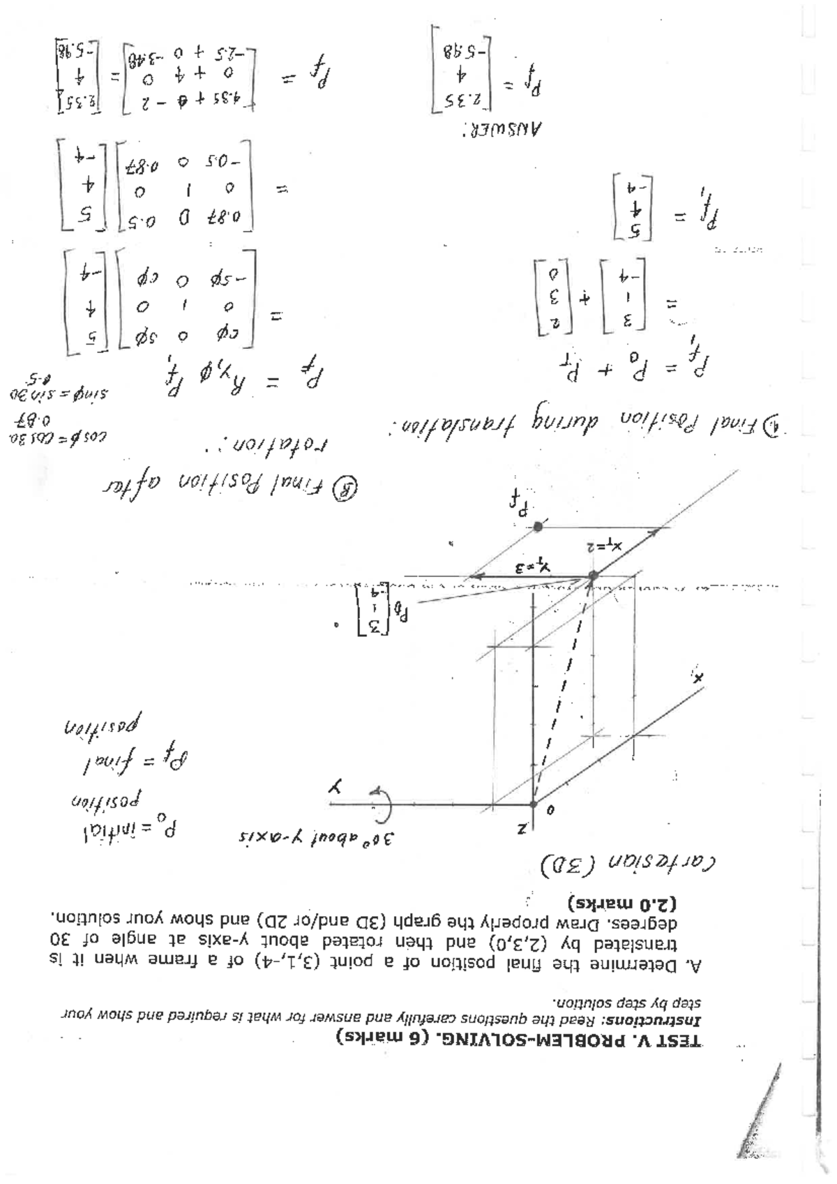 08 Past Exams - Robotics: Translation & Rotation Analysis - Studocu