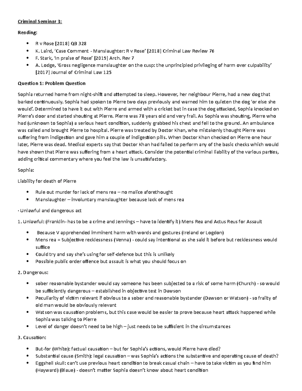 Crim 2020 Final Exam Paper: Key Issues in Criminal Law - Studocu