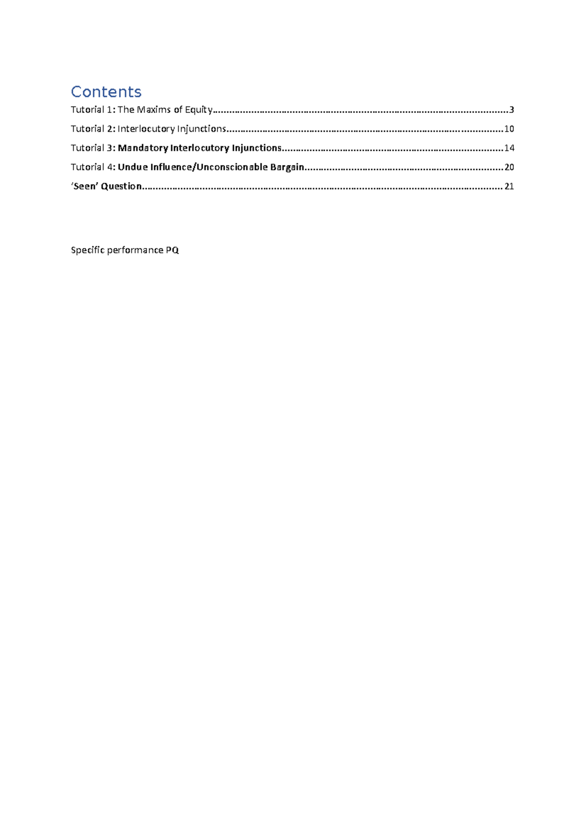 Equity I Exam Prep - Comprehensive Notes and Tutorial Overview - Studocu