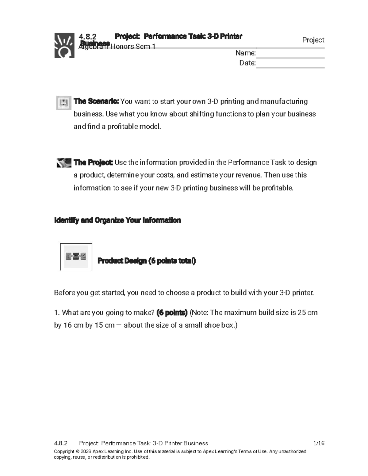 4.8.2 Project: Performance Task on 3-D Printer Business - Studocu