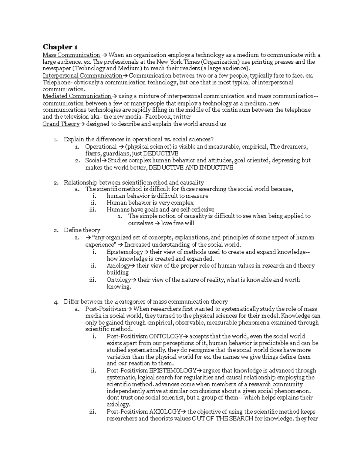COMM 370 EXAM 1 - Comprehensive Study Guide for Exam 1 - Studocu