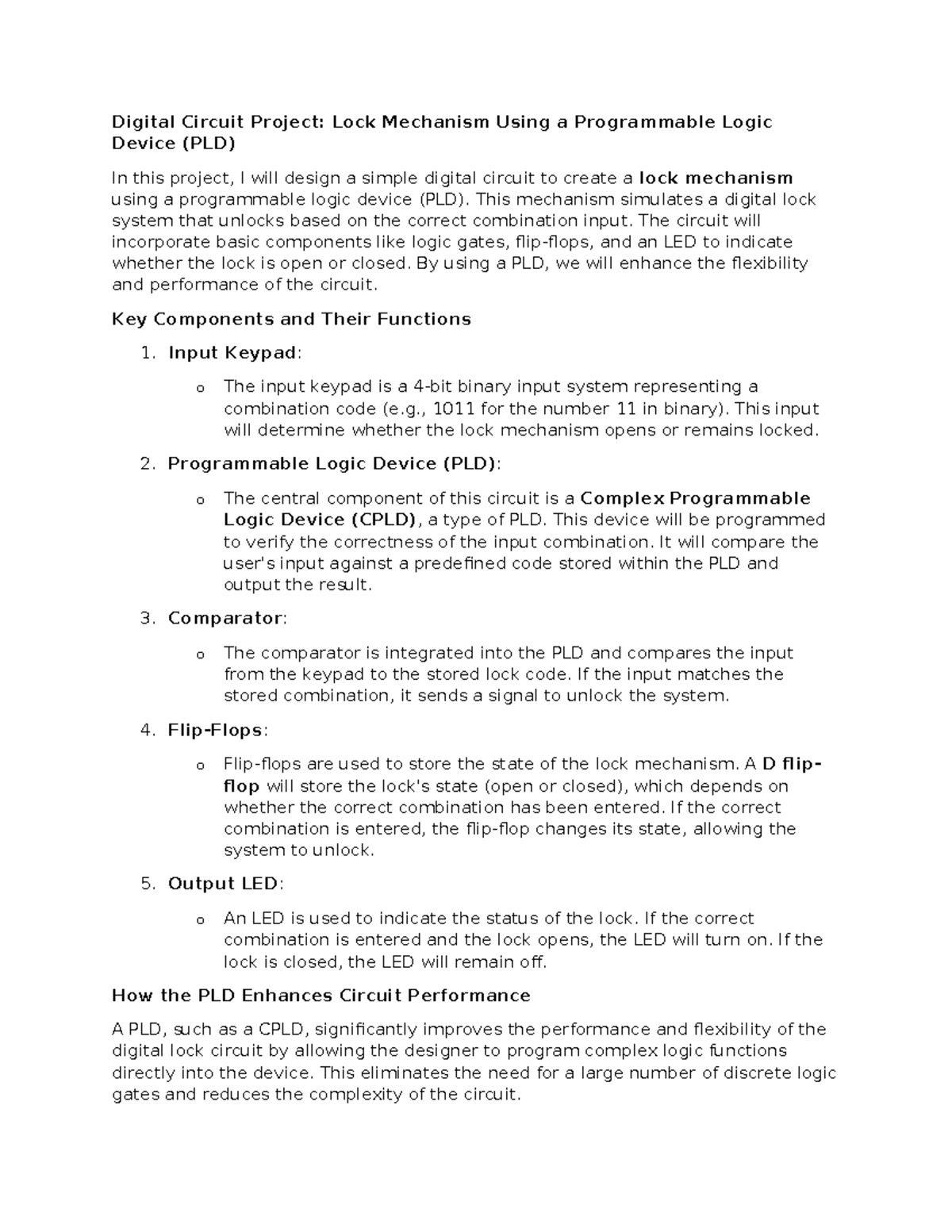 Unit 5 Assignment: Digital Lock Mechanism Using PLD Design - Studocu