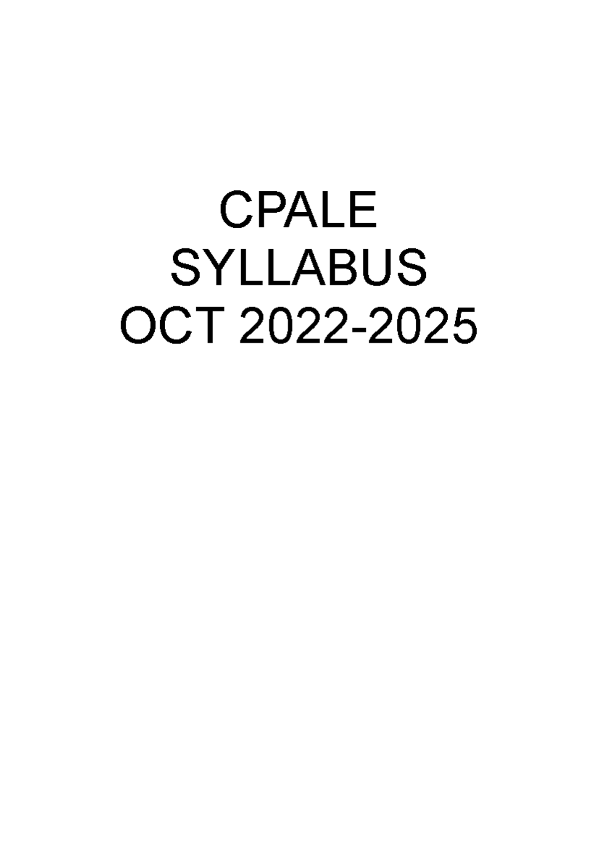 CPALE SYLLABUS OCT 2022: FINANCIAL ACCOUNTING & REPORTING - Studocu