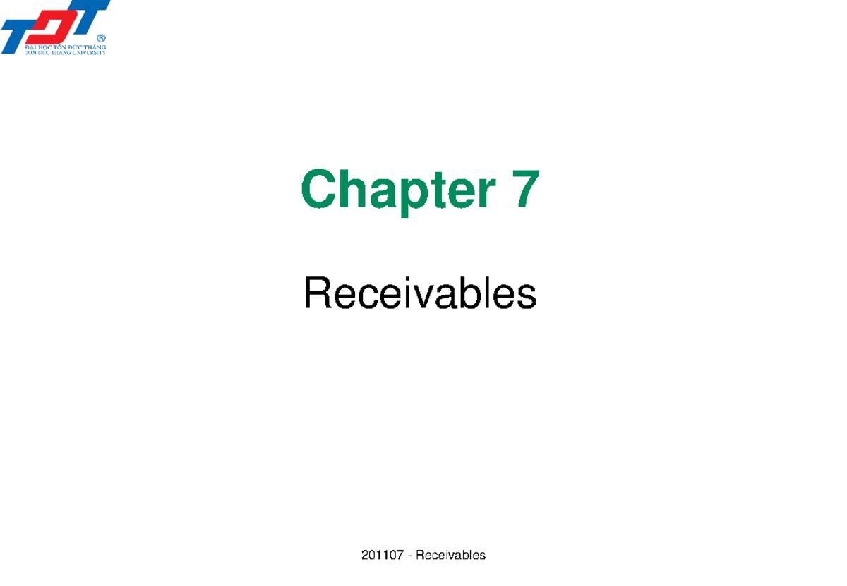 Ch07 Receivables - ABC - Chapter 7 Receivables 201107 - Receivables ...