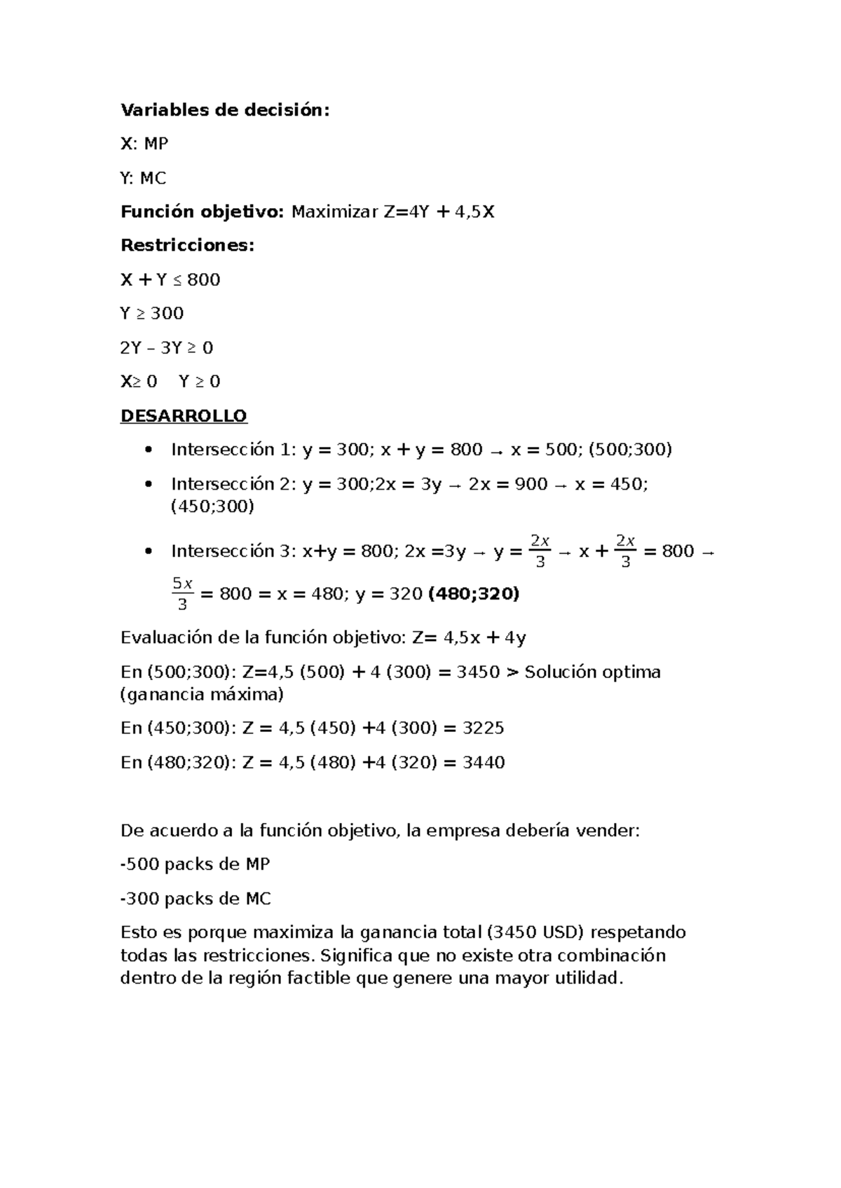 Trabajo Práctico n°1: Optimización de Variables de Decisión - Studocu