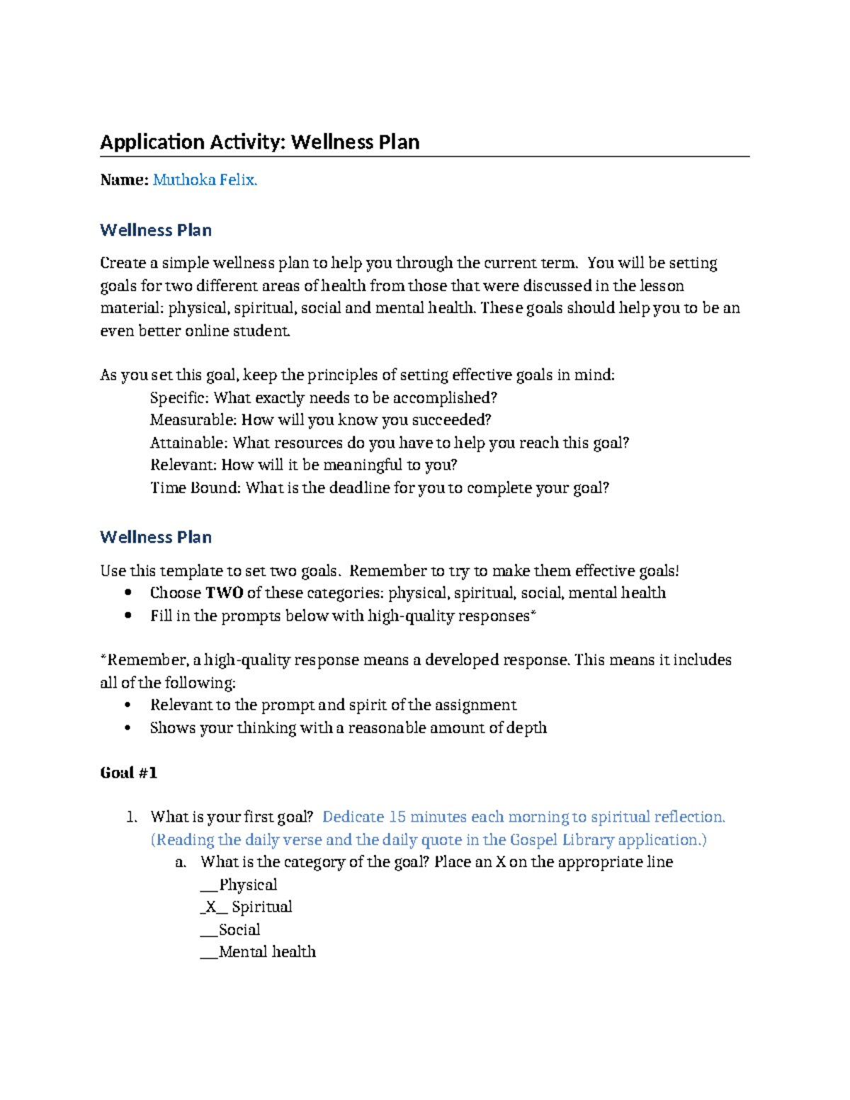 Pc103 W03 Wellness Plan Template by Muthoka Felix - Studocu