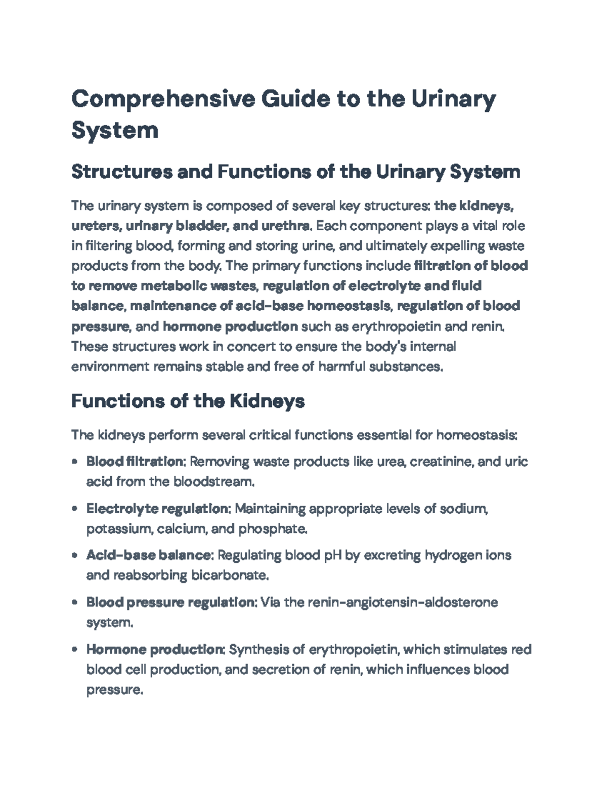 Comprehensive Guide to the Urinary System: Anatomy & Functions Overview ...