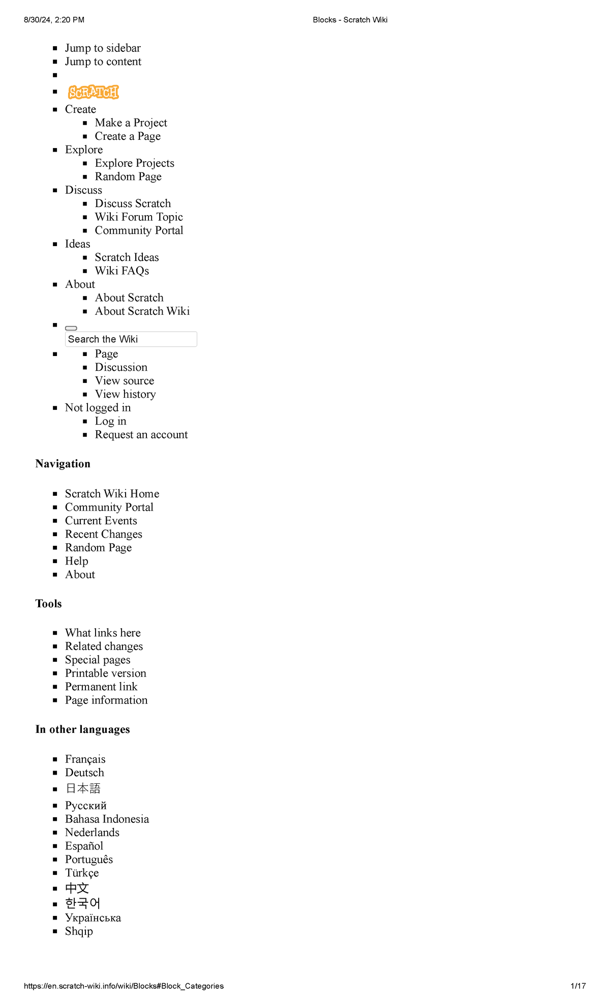 Blocks Scratch for juniors ( creds to wiki) - Jump to sidebar Jump to ...