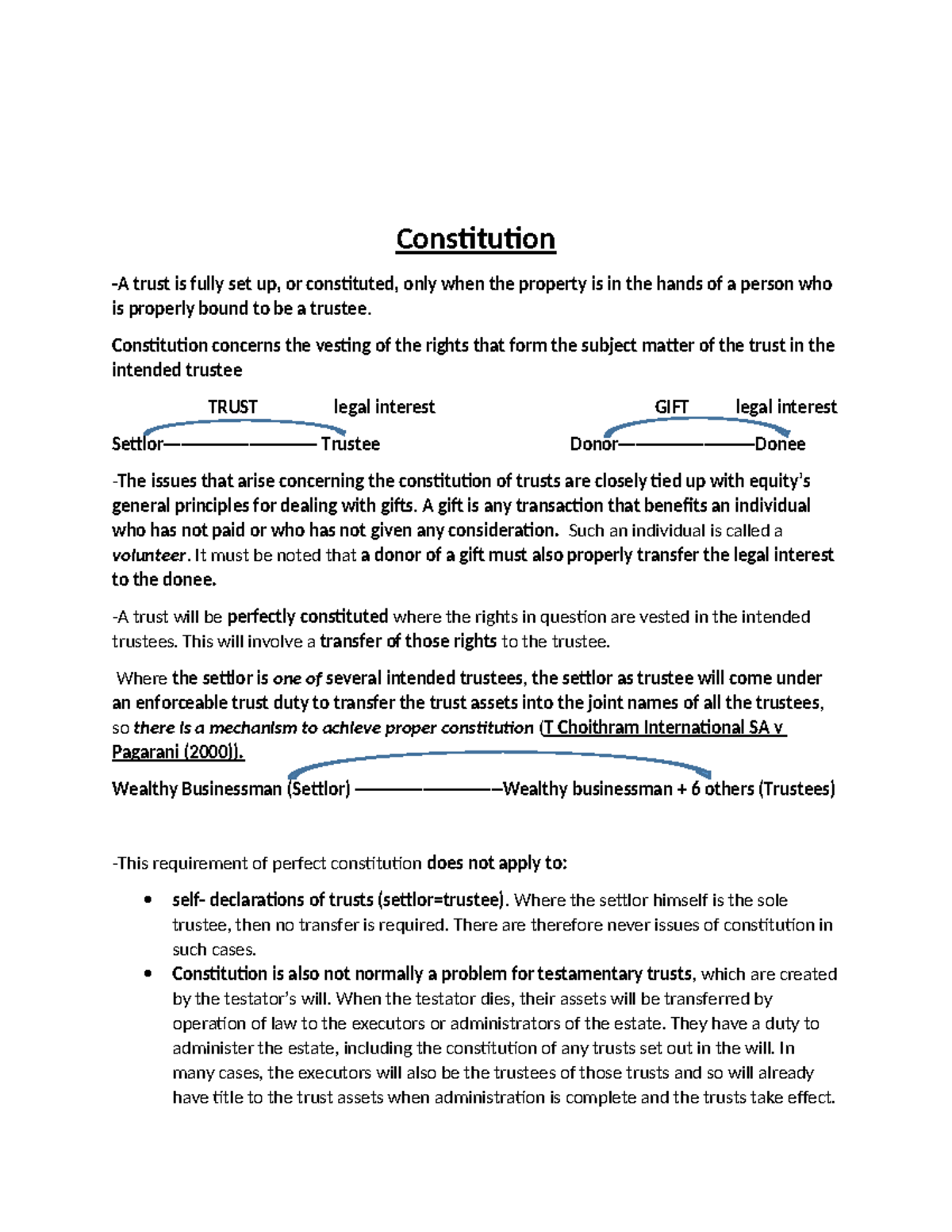 Constitution Law Final Notes 2020-21: Understanding Trusts and Gifts ...