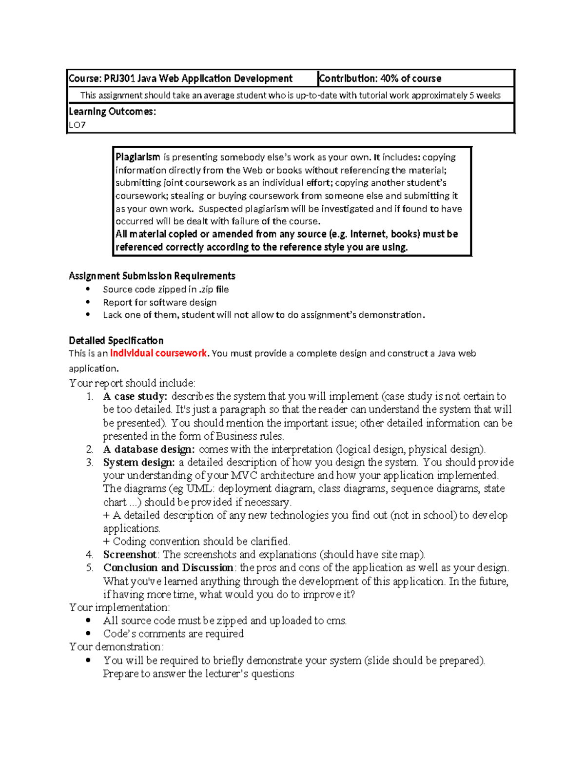 PRJ301 Java Web App Development Assignment Guidelines & Requirements ...
