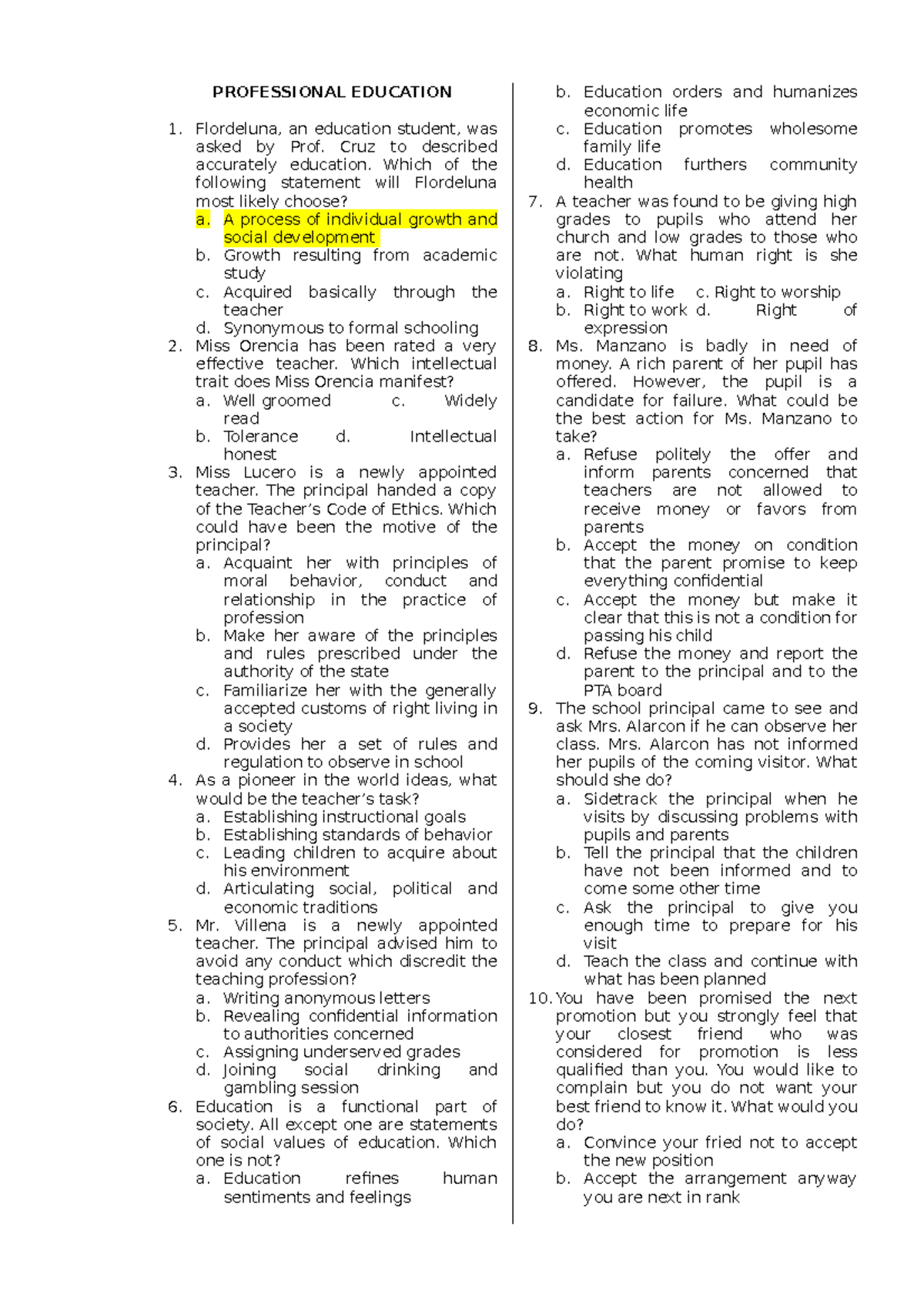 Prof-Ed-3 - Comprehensive Reviewer on Educational Principles and Ethics ...