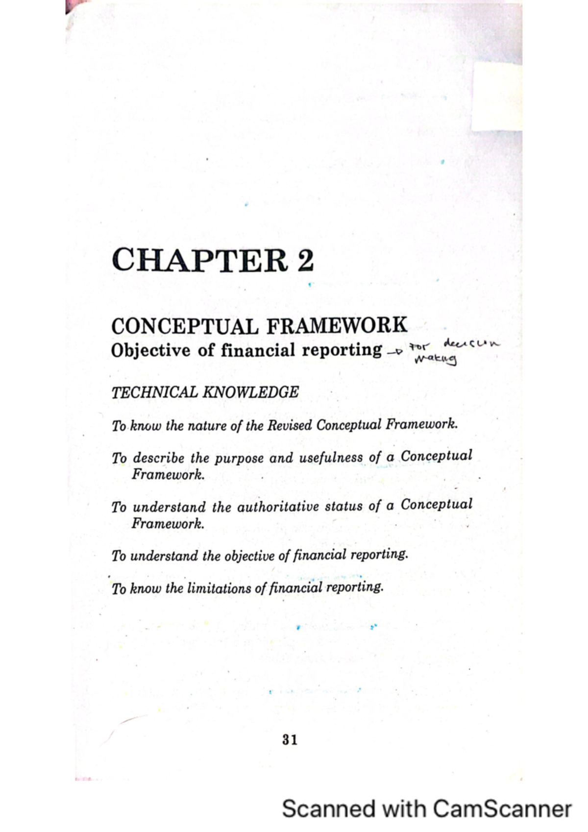 CFAS Chapter 2: Objectives of Financial Reporting - Studocu