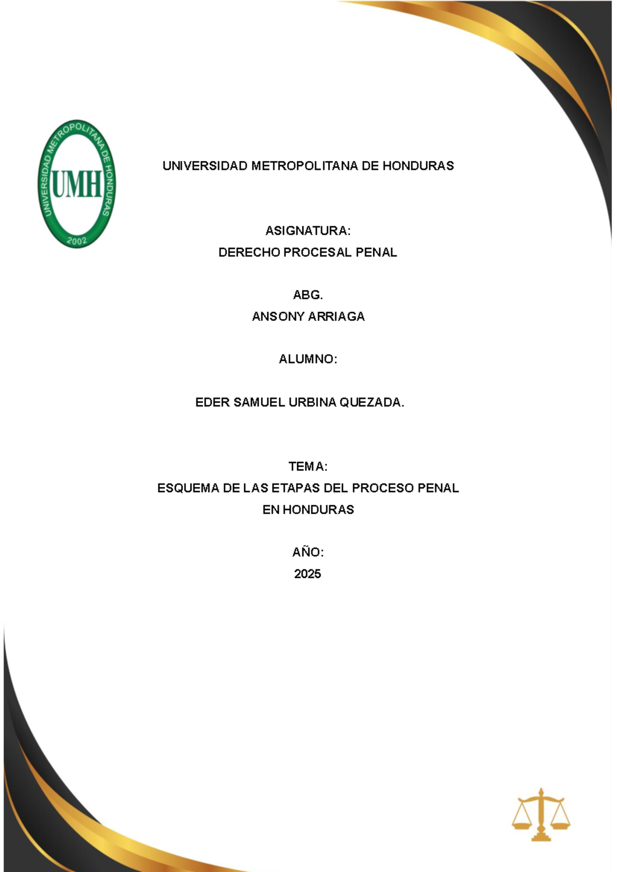 Esquema de Etapas del Proceso Penal en Honduras - DERECHO PROCESAL