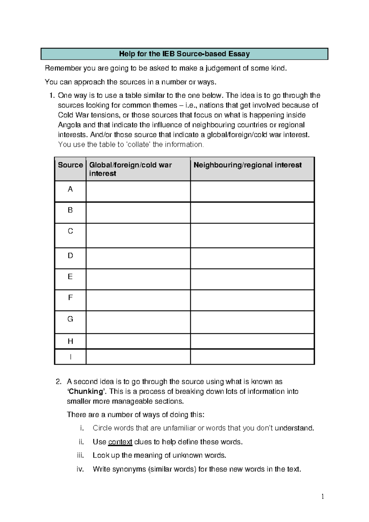 Help for the IEB Source-Based Essay: Strategies and Tips - Studocu