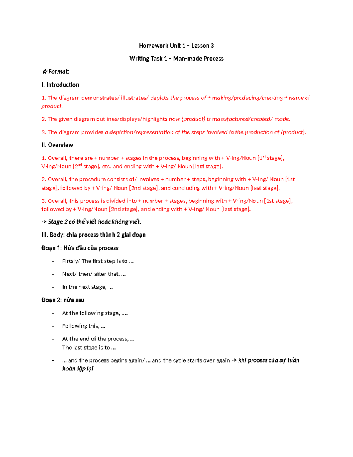 U1 - L3 - Writing Task 1: Man-made Process Exercises - Studocu