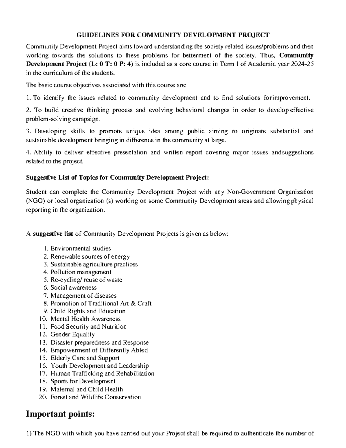 Guideline Community development project - ####### GUIDELINES FOR ...
