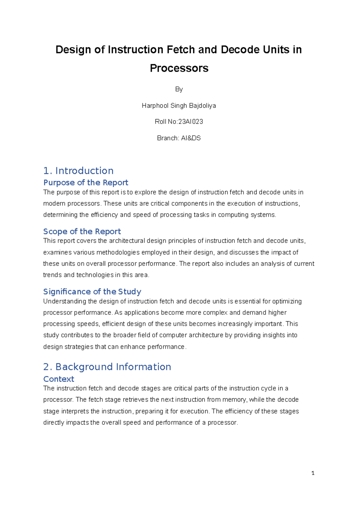 Designing Instruction Fetch & Decode Units in Processors: A Study - Studocu