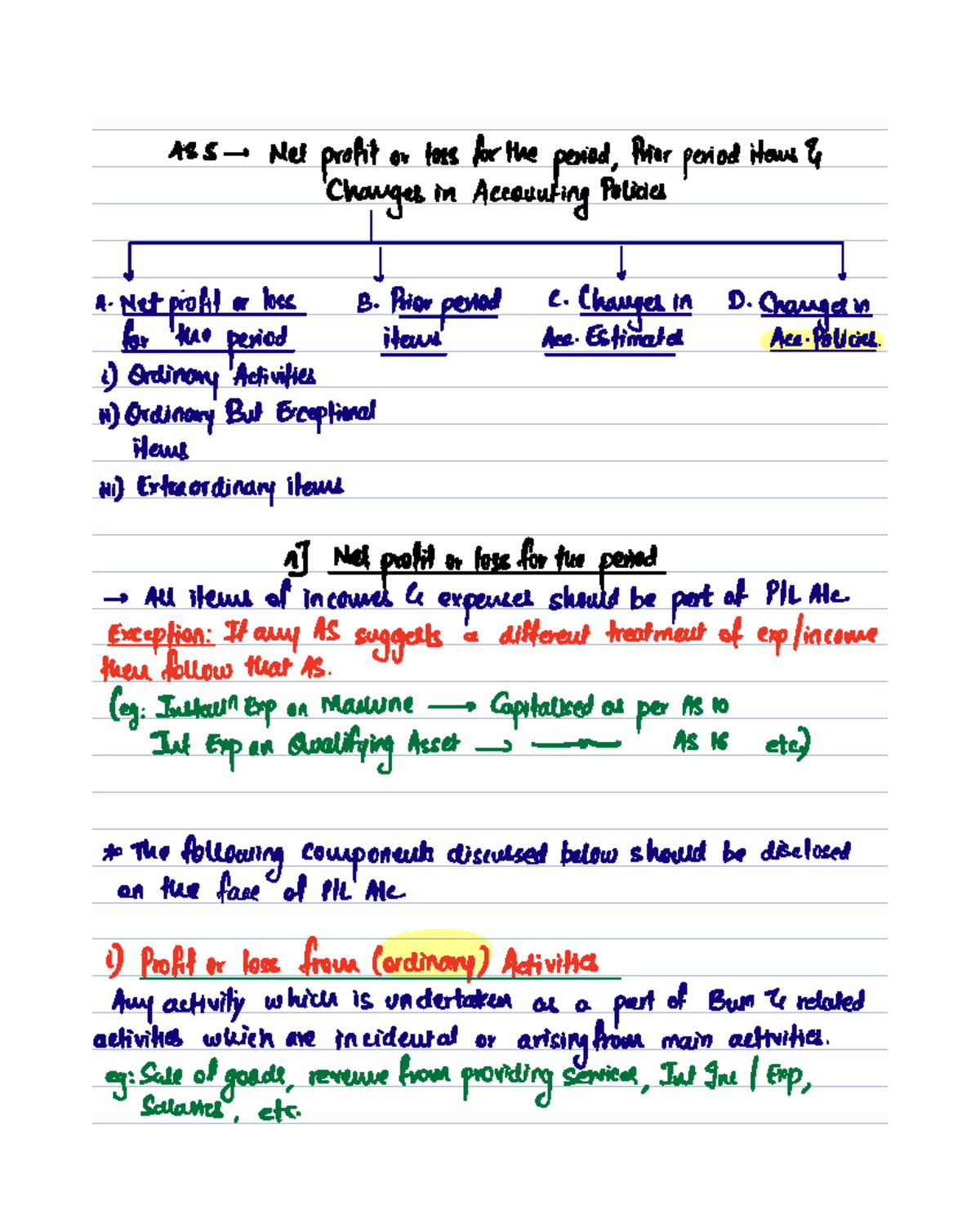AS 5: Net Profit or Loss, Prior Period Items & Accounting Changes - Studocu