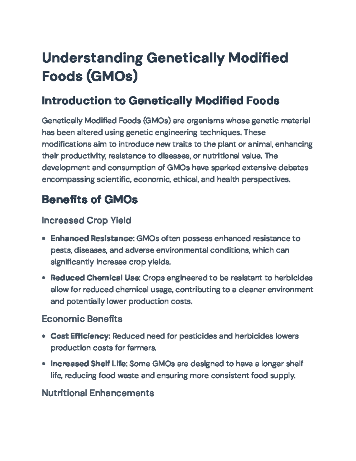 Understanding the Impacts of Genetically Modified Foods (GMOs ...