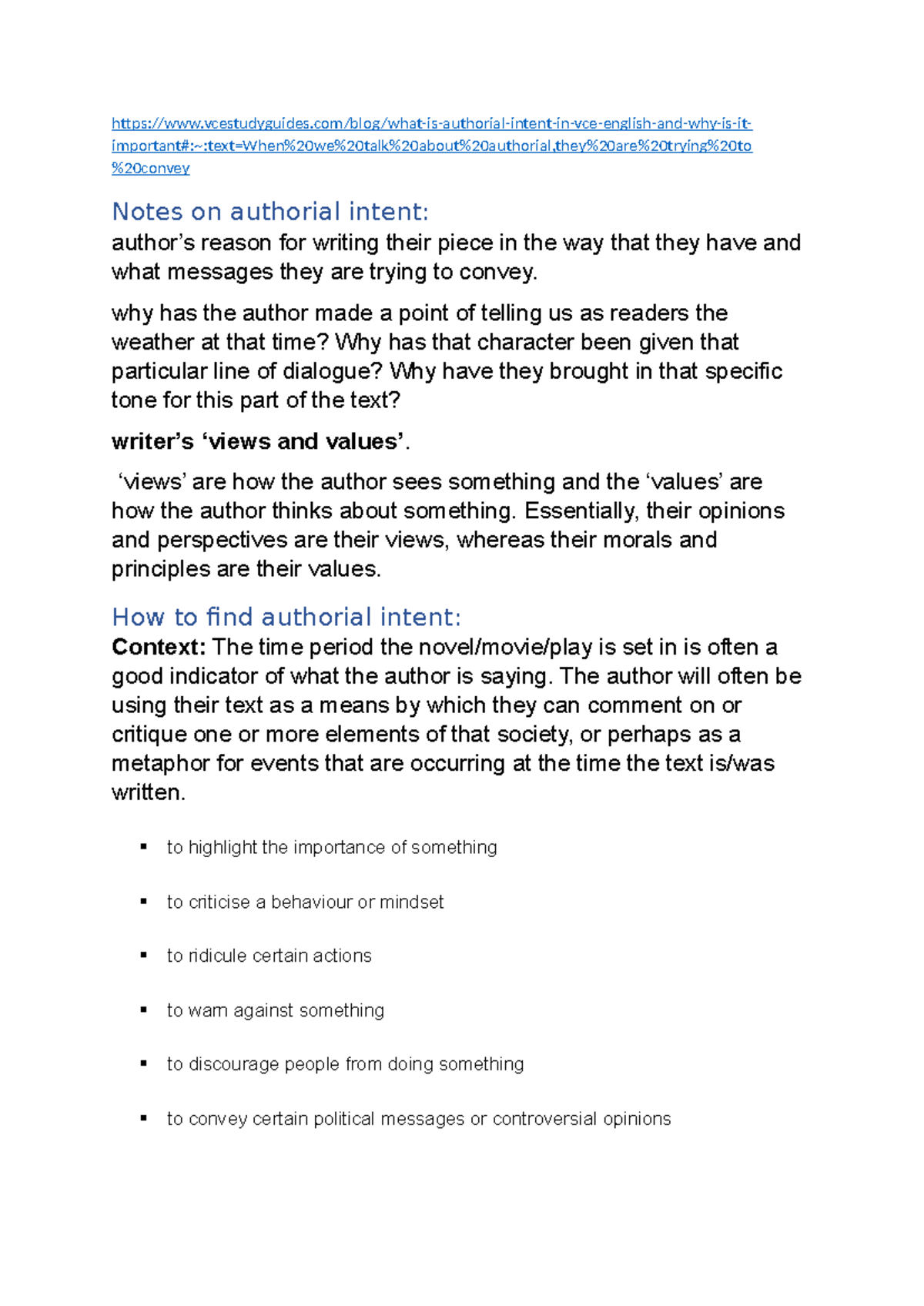 Authorial Intent Notes: Analyzing Themes and Context in Literature ...