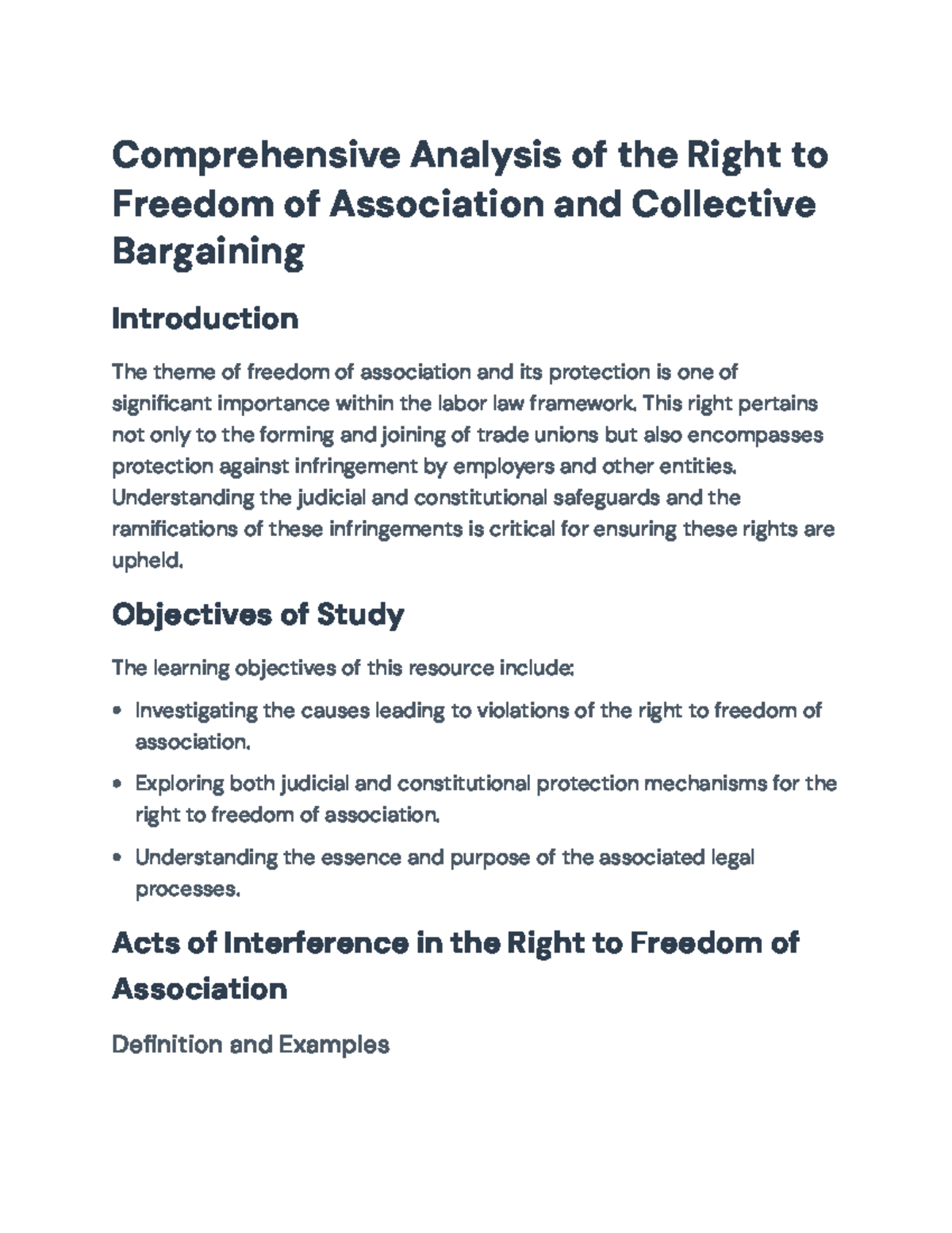 Labor Rights: Freedom of Association & Strike Analysis - LRL 101 - Studocu