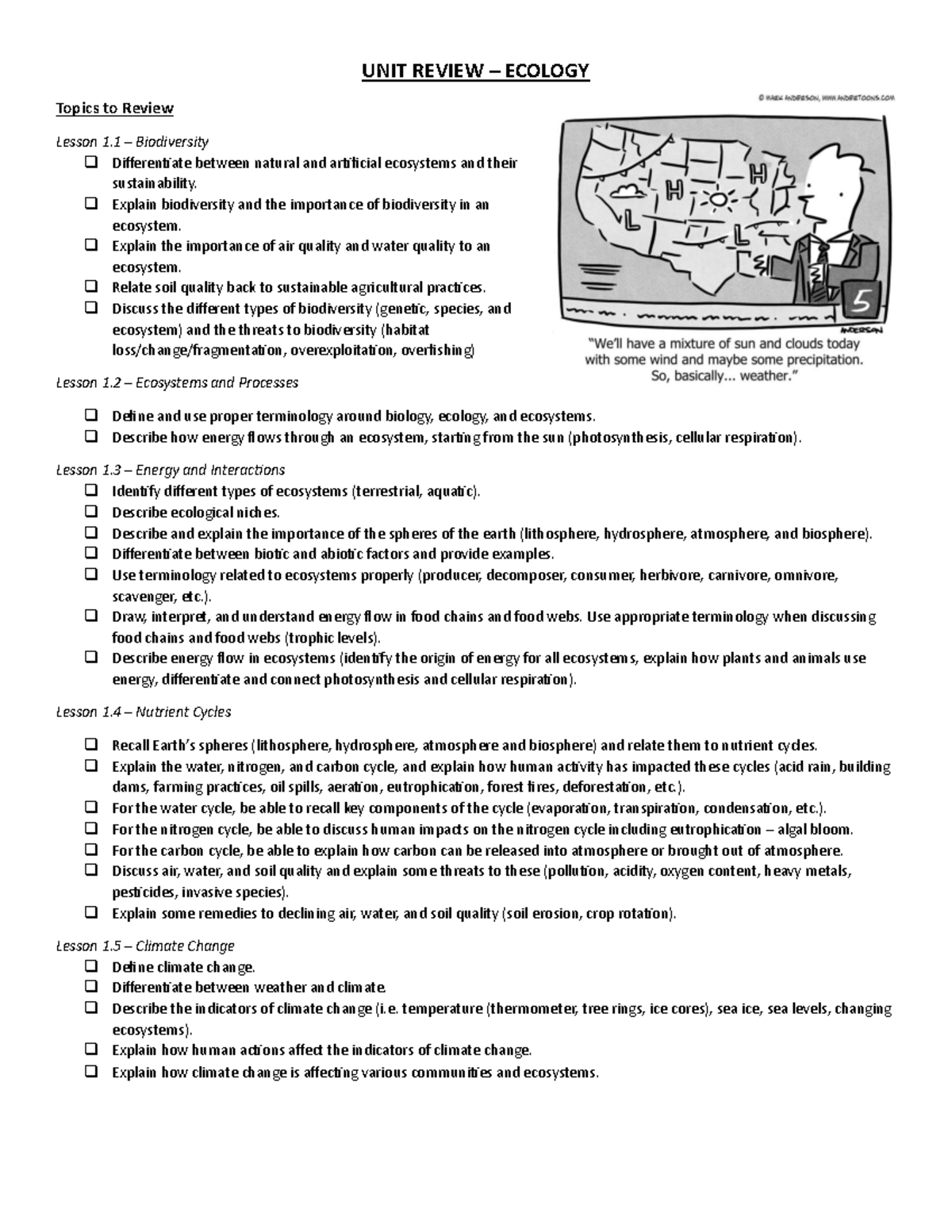 ECO 101: Comprehensive Ecology Review for Final Exam - Studocu