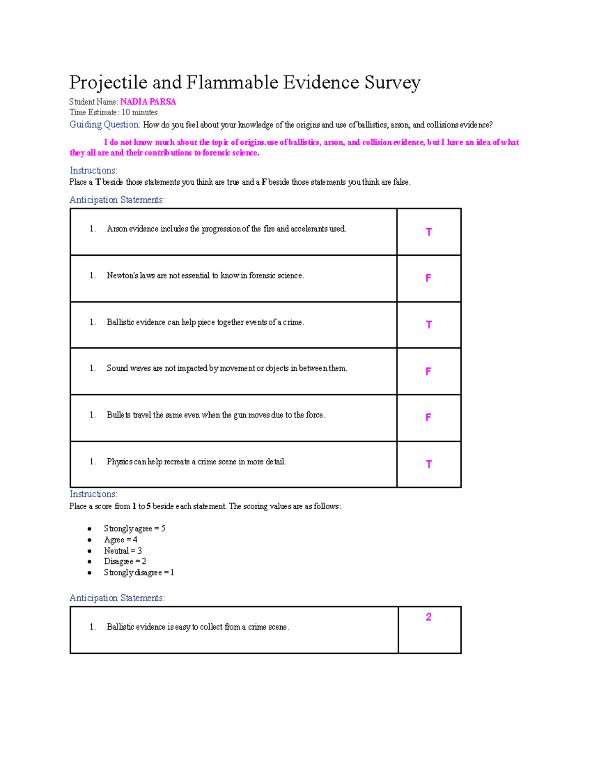 Forensic Science 6.01: Projectile & Flammable Evidence Survey Notes ...