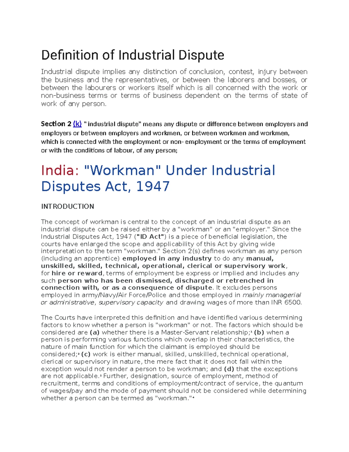 Evolution of Industry Definition Under Labour Law (Industrial Law ...