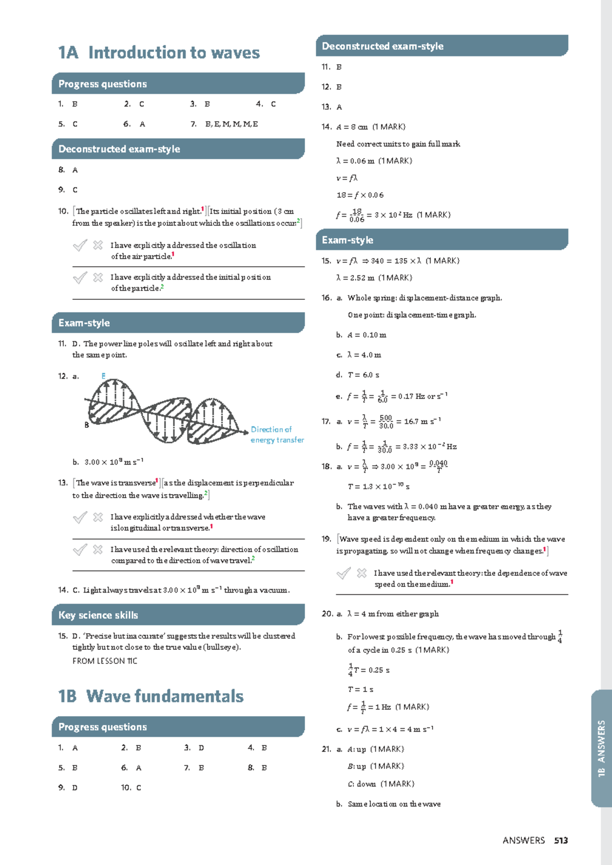VCE Physics 1A: Waves & Electromagnetism Answers - Studocu