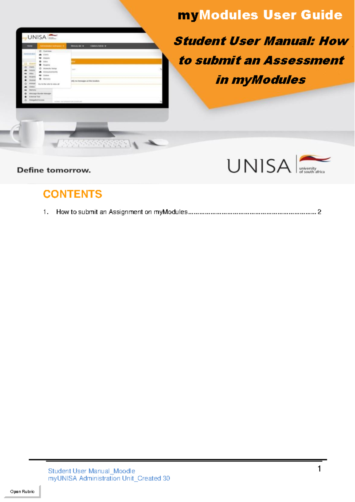 myModules User Guide: Submitting Assessments Made Easy - Studocu
