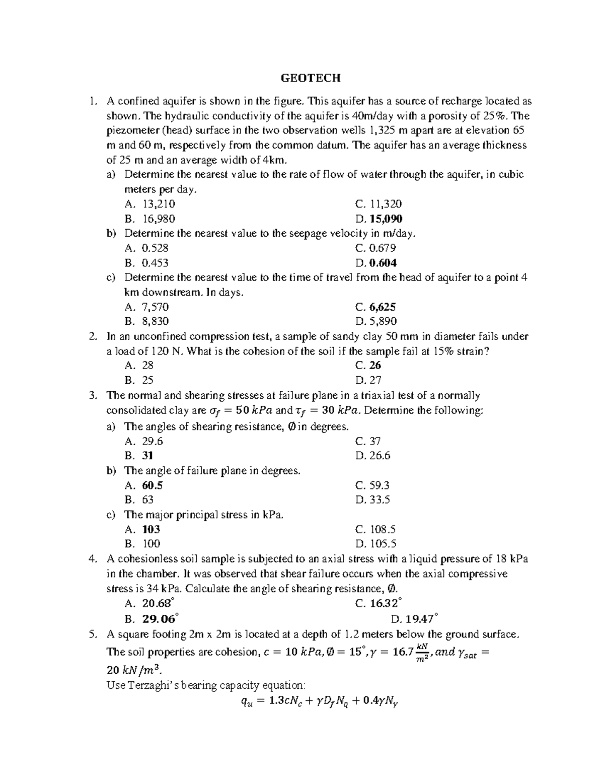 GEOTECH ENG REV: Comprehensive Review for Midterm Exams - Studocu