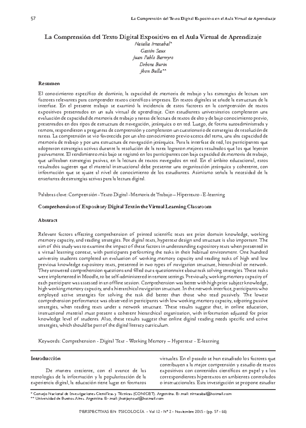 Comprensión de Textos Digitales en Aula Virtual: Estudio E-learning 28 ...