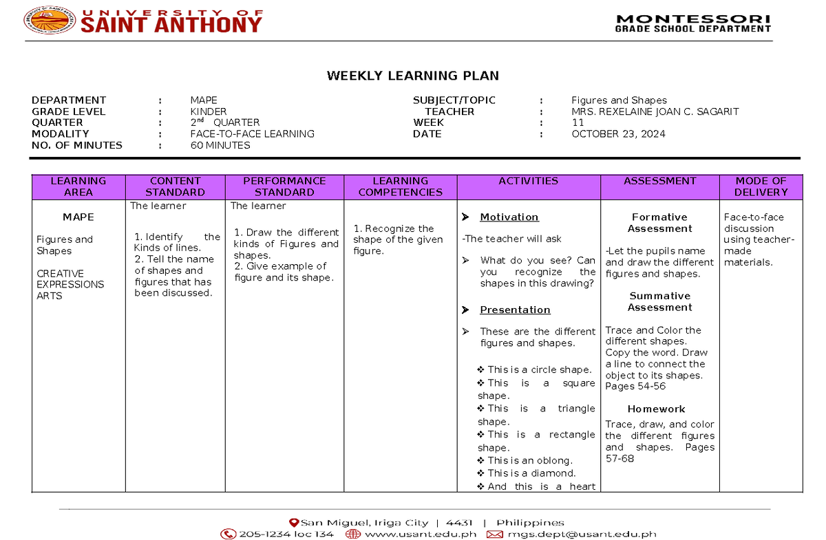 11 Weekly-Plan-Language-toddler - WEEKLY LEARNING PLAN DEPARTMENT ...
