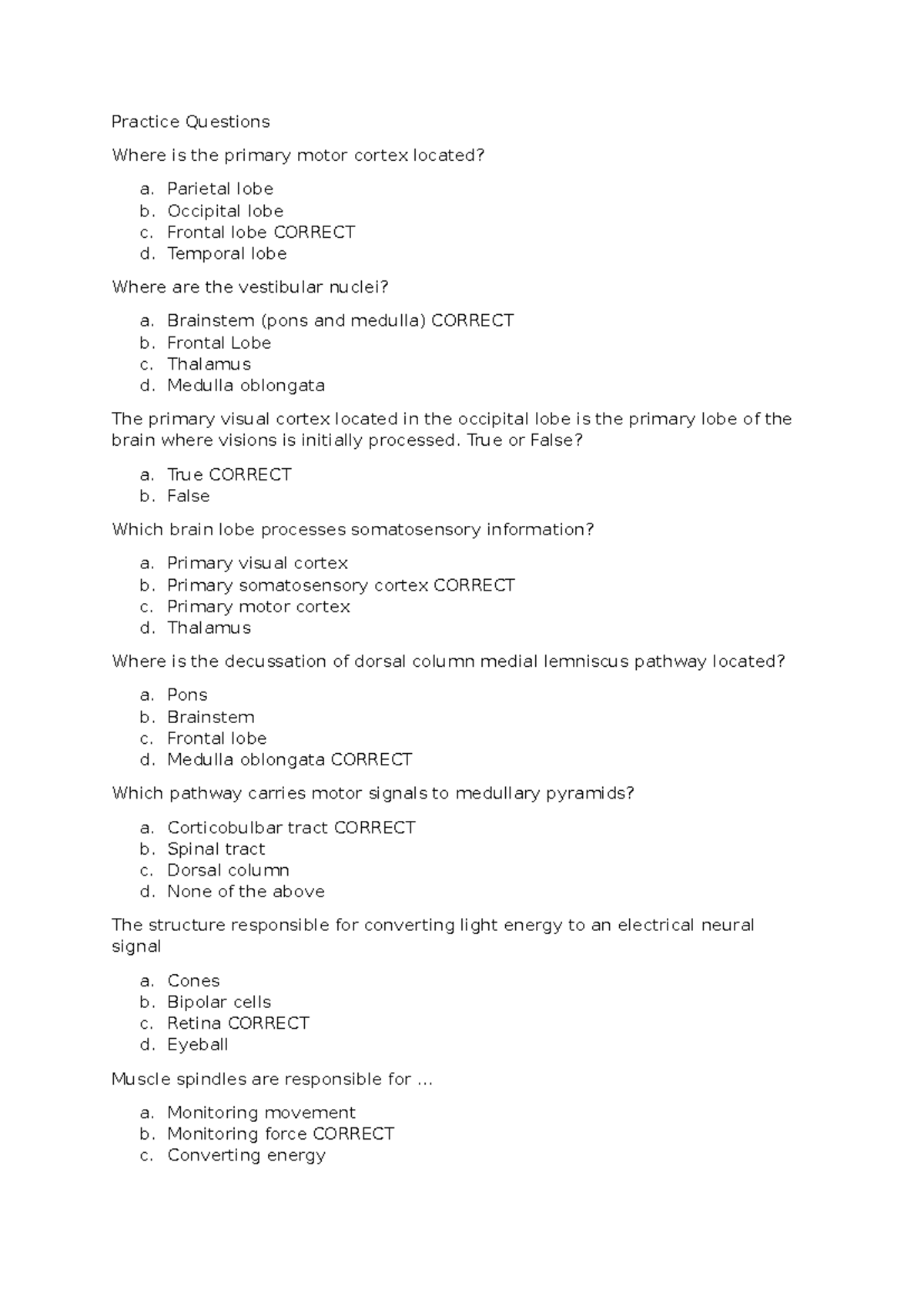 Practice Questions - practise muti-chioce and short answer - Practice ...