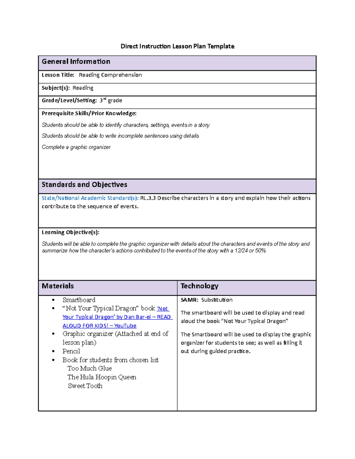ELM 555 Topic 4 - Elements of an Effective Lesson Plan Template - Studocu