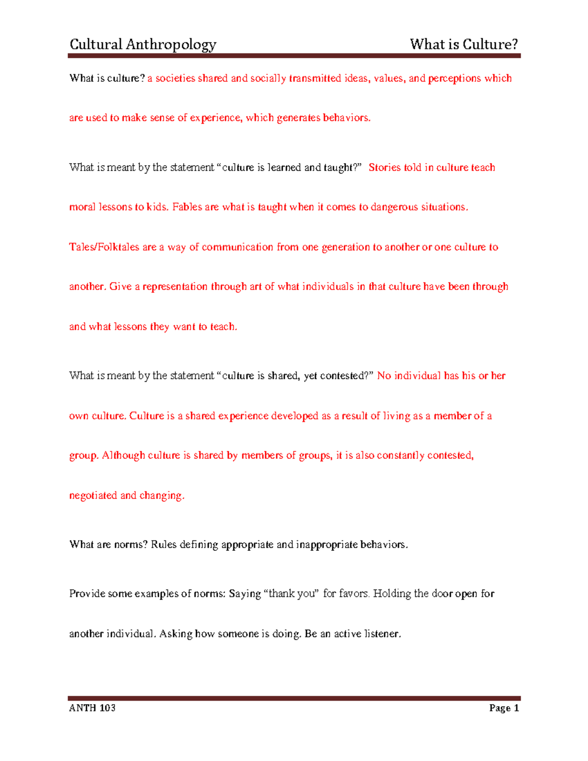 Antro 102 Chapter 2: Understanding Culture and Society Concepts - Studocu