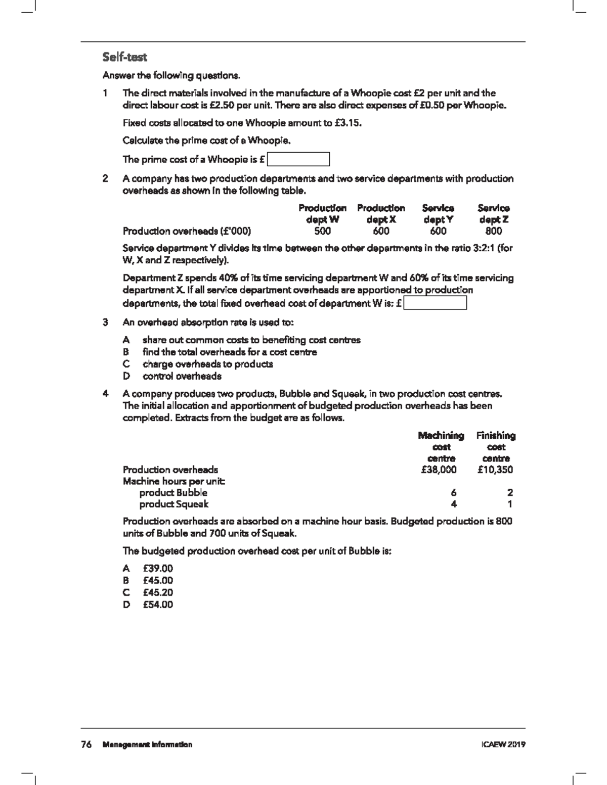 Self-Test Questions for Chapter 3 - AAAAAAAA - Studocu