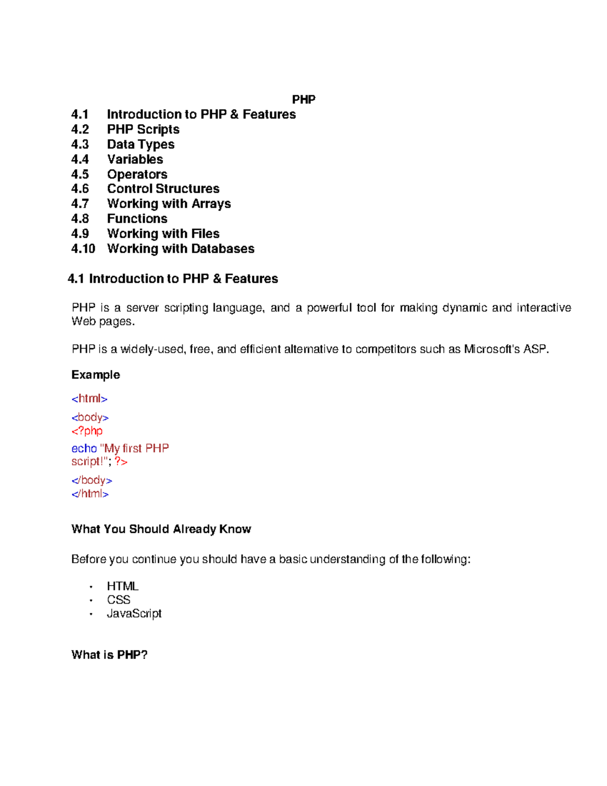 UNIT2 PHP - htr - PHP 4 Introduction to PHP & Features 4 PHP Scripts 4 ...