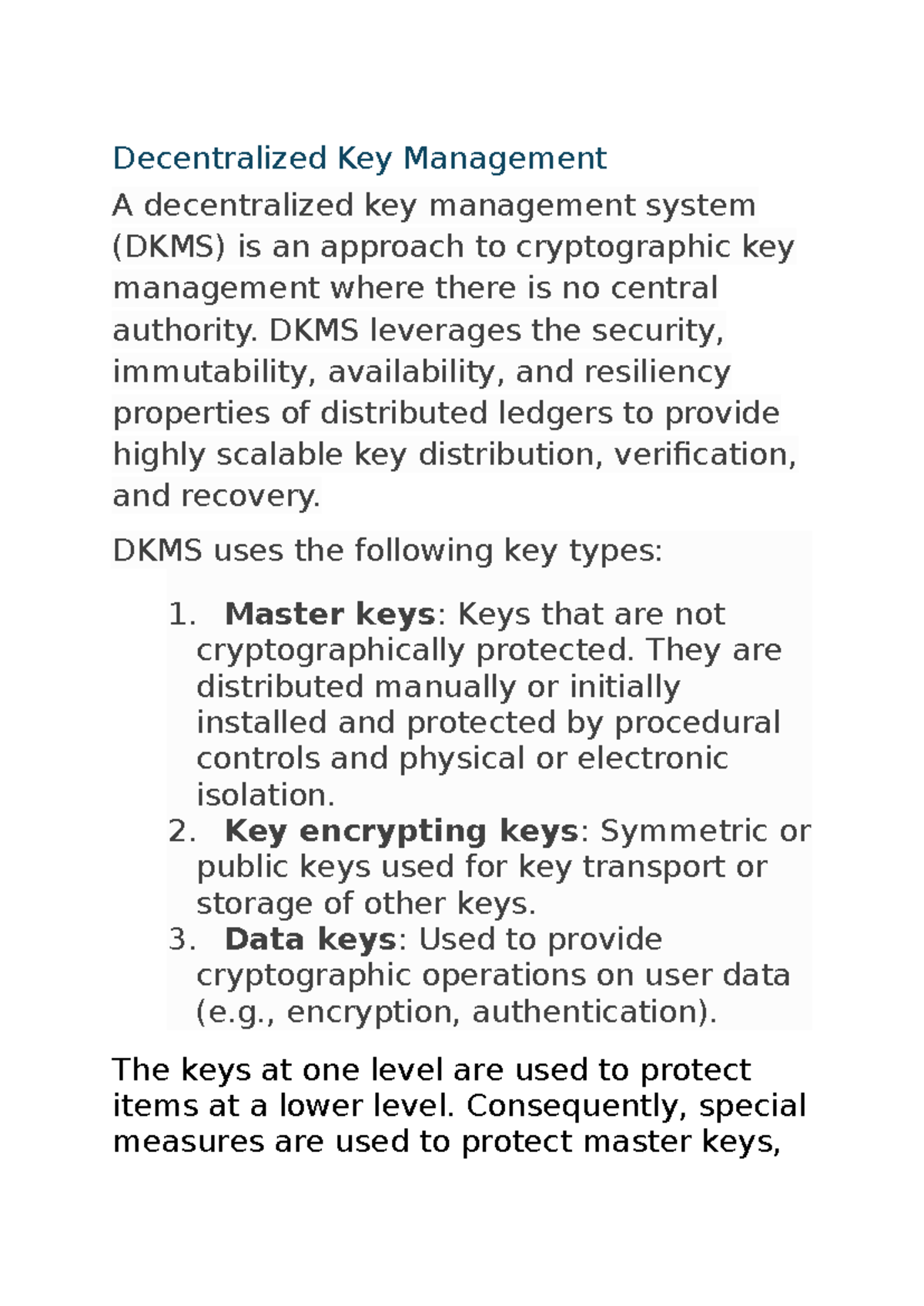 Decentralized Key Management Systems: Concepts & Applications (Unit3 ...