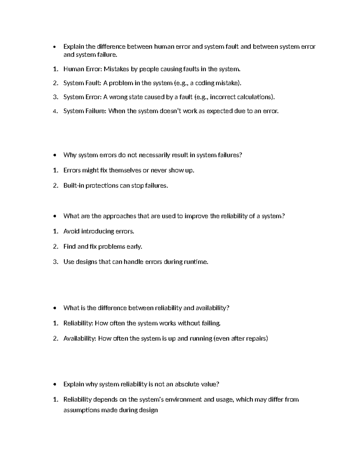 Chapter 11: Understanding System Reliability, Errors, and Faults - Studocu