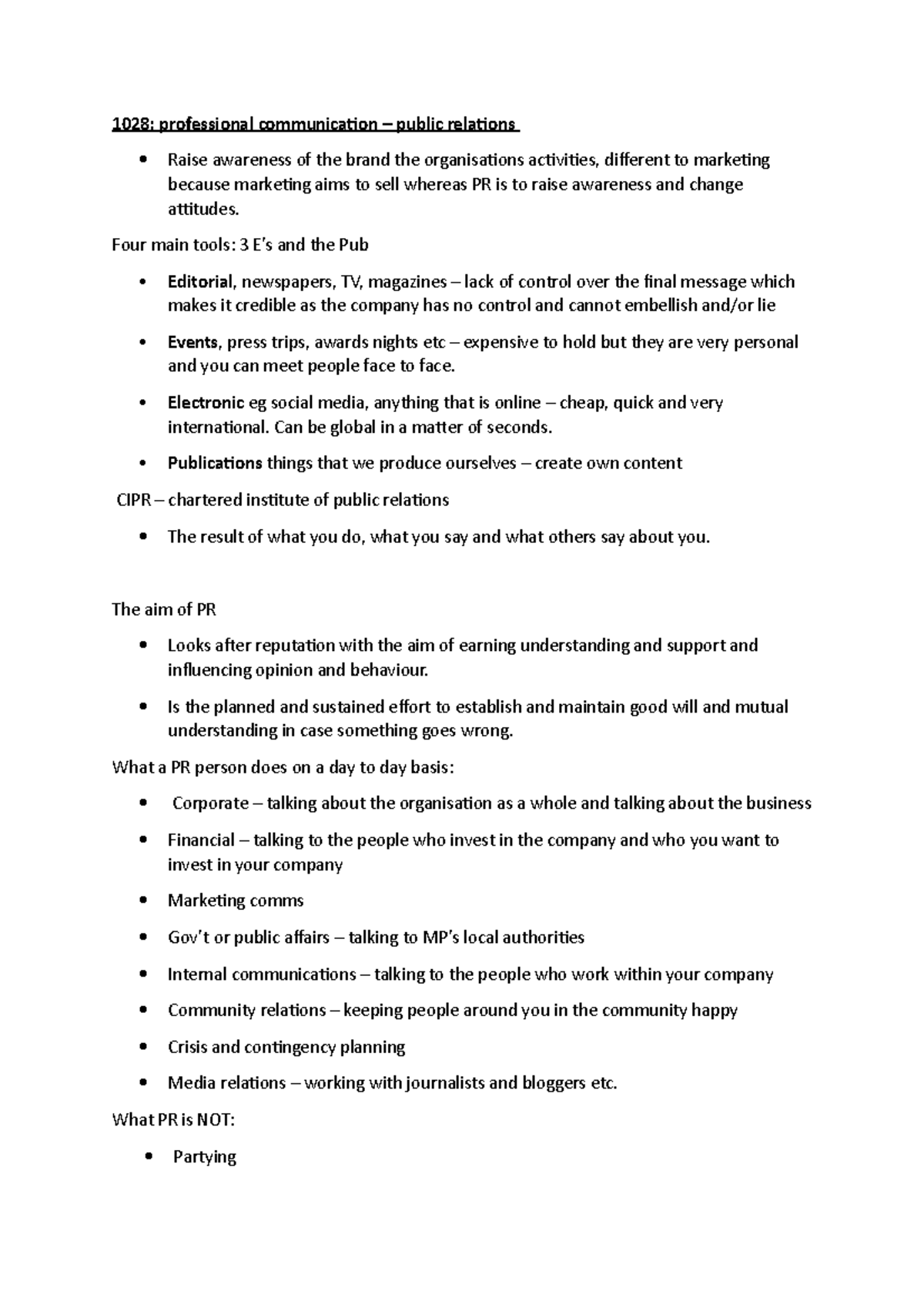 Lecture 4 - Public relations - 1028: professional communication ...