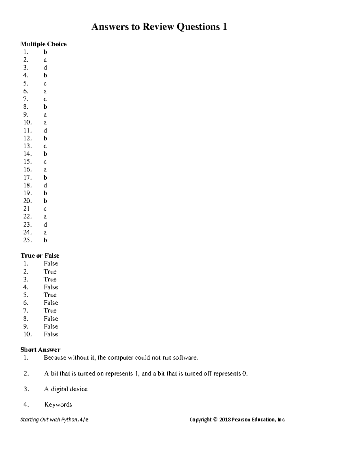 Python Fundamentals Review Questions & Answers - CS101 - Studocu