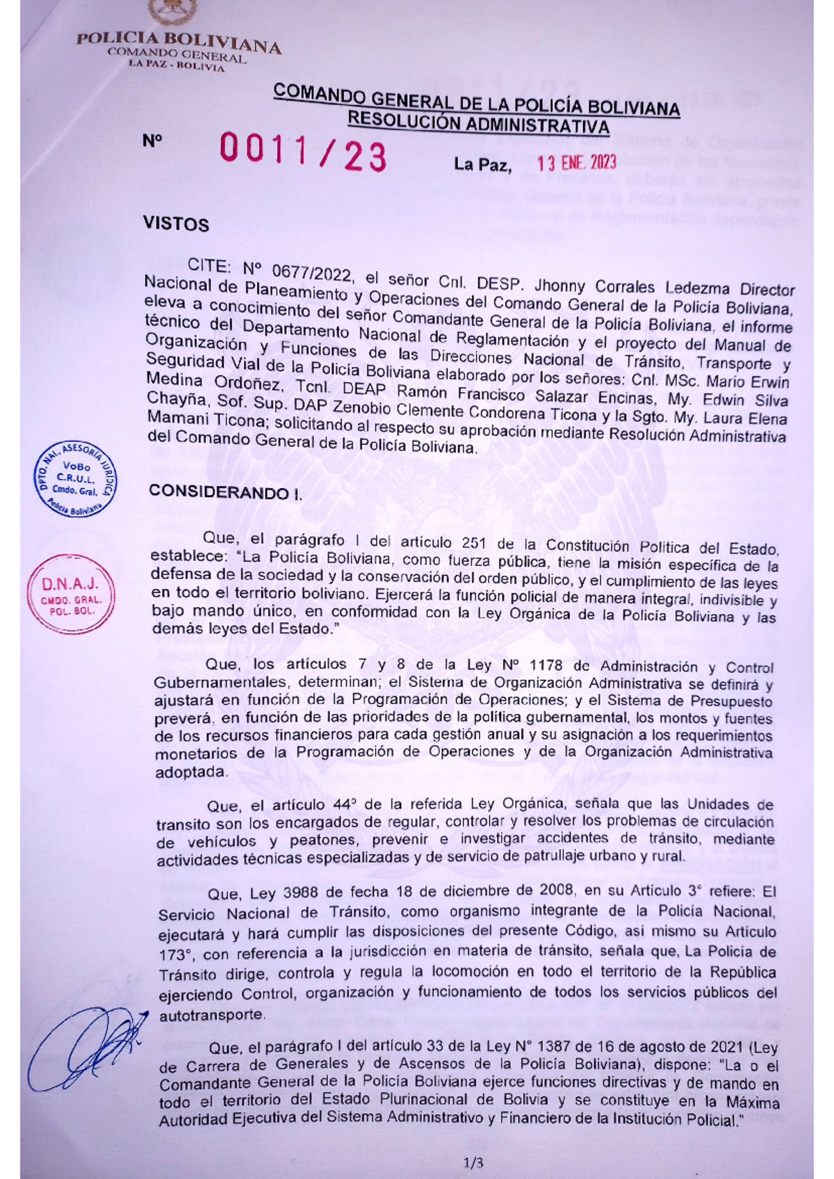 MOF DIR. NAL. Tránsito, Transporte y Seguridad Vial - Parte I - Document Preview