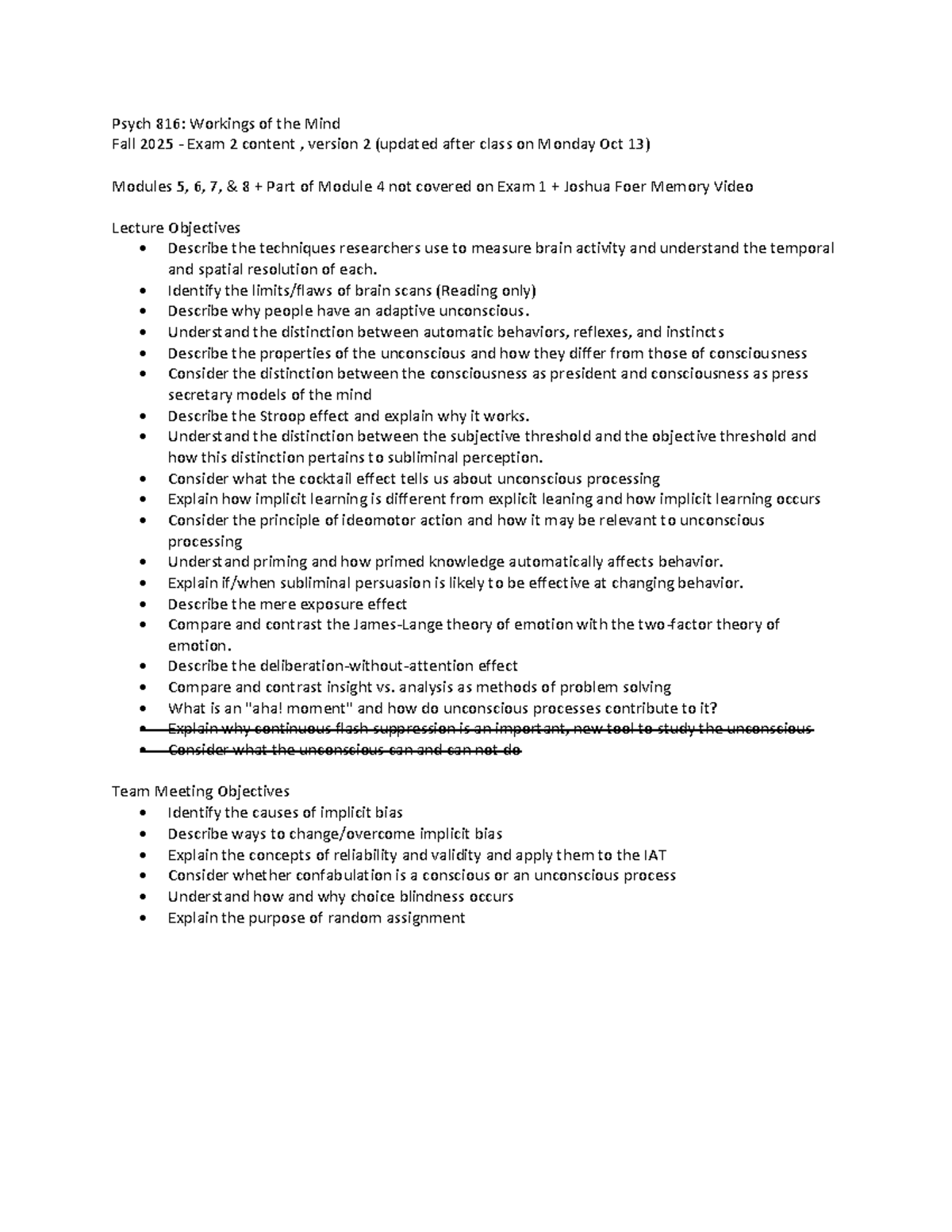 Psych 816: Fall 2025 Exam 2 Key Concepts & Overview - Studocu