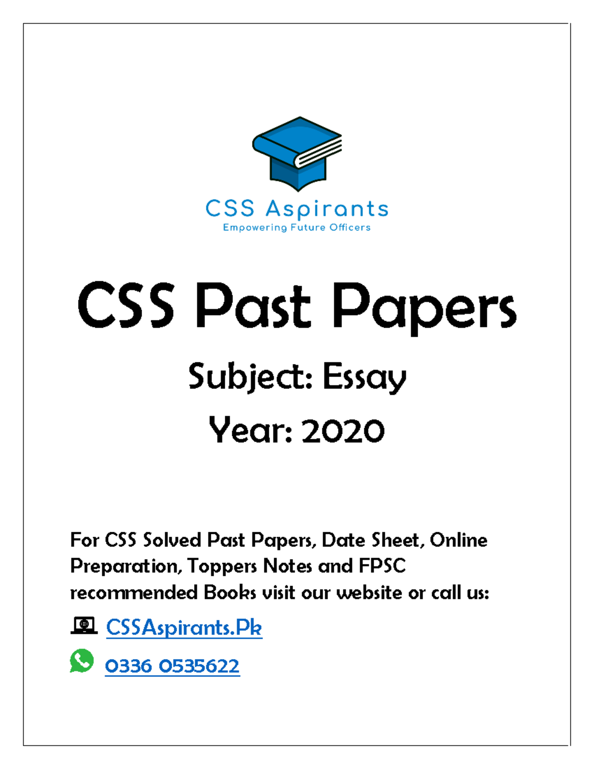 Essay-2020 - I want to prepare css examinations of 2026 - Zoology - CSS ...
