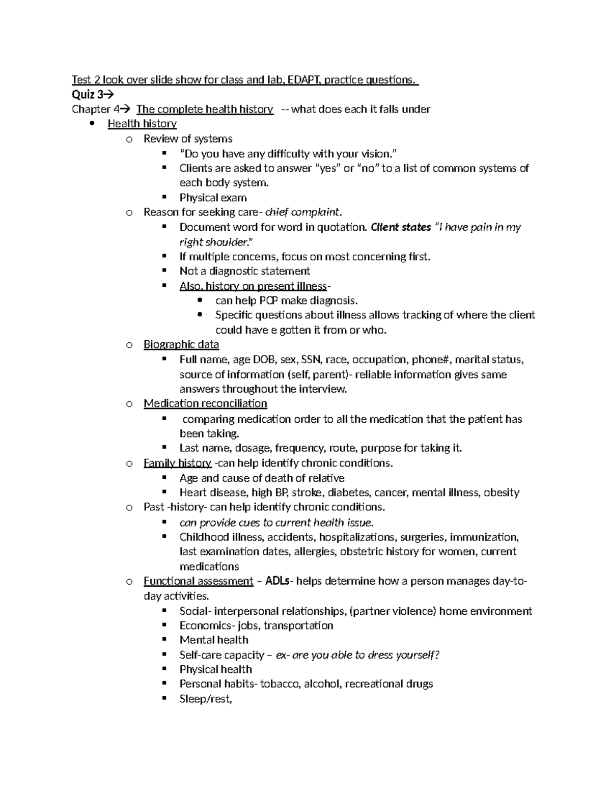 Test 2 - study guide - Test 2 look over slide show for class and lab ...